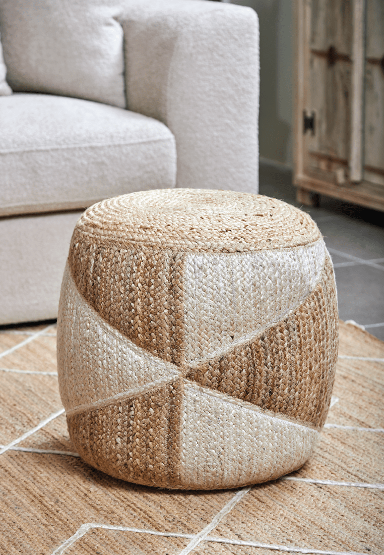 Origami Jute Pouf