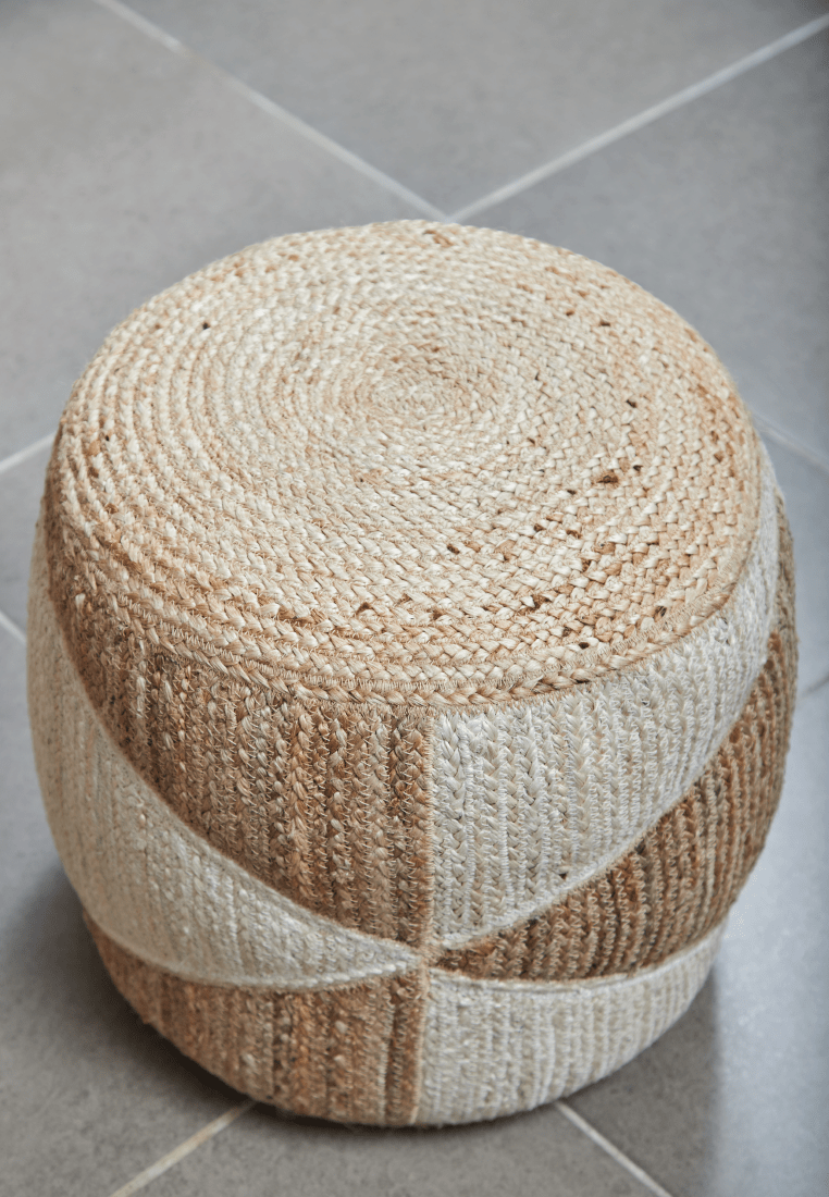 Origami Jute Pouf
