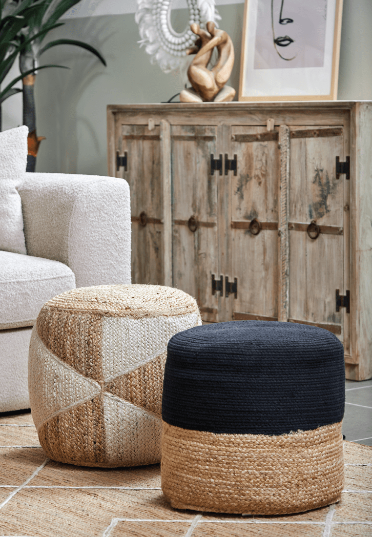 Cecilia Jute Braided Pouf